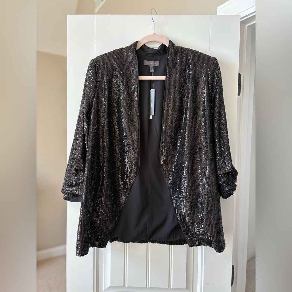 The Limited - Black Sequin Blazer - 3/4 Sleeves